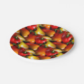 Rote und gelbe Paprikaschoten Pappteller (Schrägansicht)