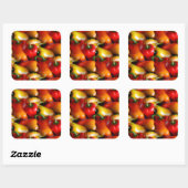 Rote und gelbe Paprikaschoten Quadratischer Aufkleber (Blatt)