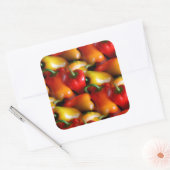 Rote und gelbe Paprikaschoten Quadratischer Aufkleber (Umschlag)