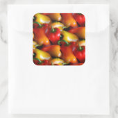 Rote und gelbe Paprikaschoten Quadratischer Aufkleber (Tasche)