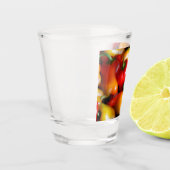 Rote und gelbe Paprikaschoten Schnapsglas (Links)