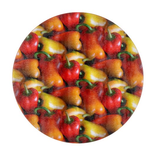 Rote und gelbe Paprikaschoten Schneidebrett (Vorderseite)