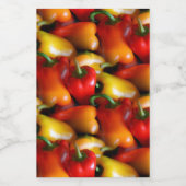 Rote und gelbe Paprikaschoten Weinetikett (Einzelnes Label)