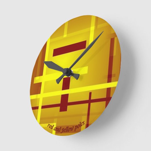 Rote und gelbe Polen Runde Wanduhr (Winkel)