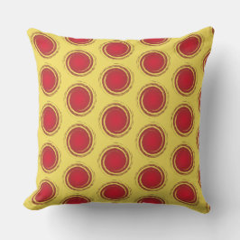 Rote und gelbe Polka Dots Circle Sun Summer Kissen