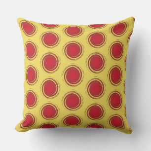 Rote und gelbe Polka Dots Circle Sun Summer Kissen