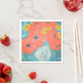 Rote und gelbe Poppies Napkin Serviette (Beispiel)