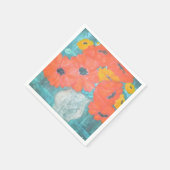 Rote und gelbe Poppies Napkin Serviette (Ecke)