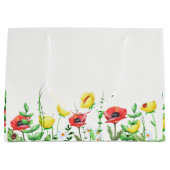 Rote und gelbe Pupien Blumendesign Große Geschenktüte (Vorderseite)