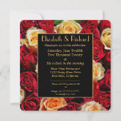 Rote und Gelbe Rose Einladung (Rückseite)