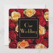 Rote und Gelbe Rose Einladung (Vorderseite)