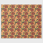 Rote und gelbe Rosen Geschenkpapier (Flach)