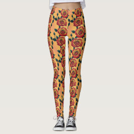 Rote und gelbe Rosen Leggings