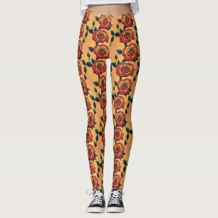 Rote und gelbe Rosen Leggings