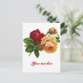 Rote und Gelbe Rosen Postkarte (Stehend Vorderseite)