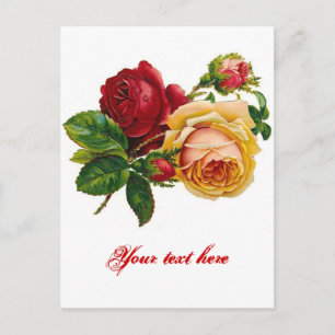 Rote und Gelbe Rosen Postkarte