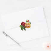 Rote und Gelbe Rosen Runder Aufkleber (Umschlag)
