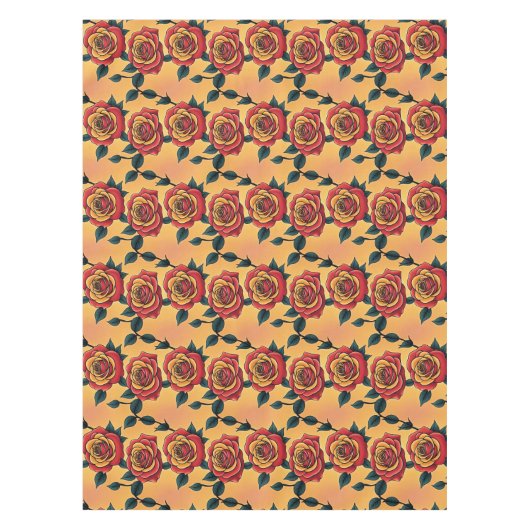 Rote und gelbe Rosen Tischdecke (Vorderseite)