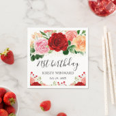 Rote und gelbe Rosen zum Geburtstag Serviette (Beispiel)