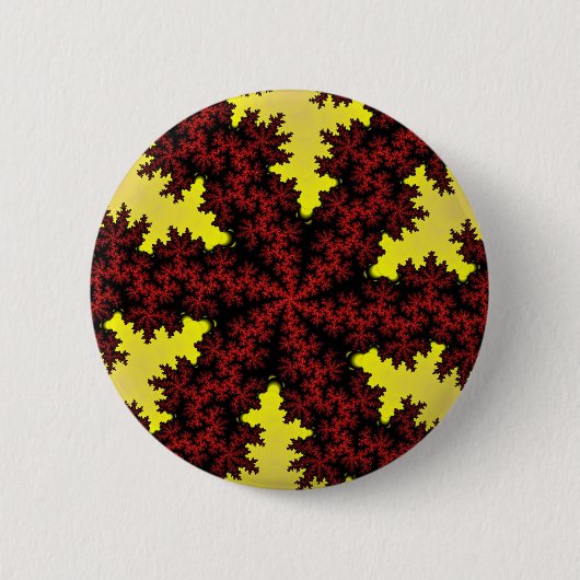 Rote und gelbe Schneeflocke Button (Vorderseite)