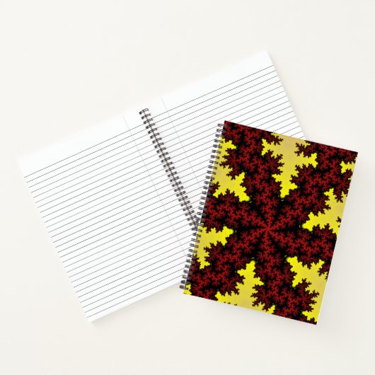 Rote und gelbe Schneeflocke Notizbuch (Innenseite)