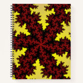 Rote und gelbe Schneeflocke Notizbuch (Vorderseite)