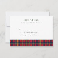 Rote und gelbe schottische Tartan-Hochzeit