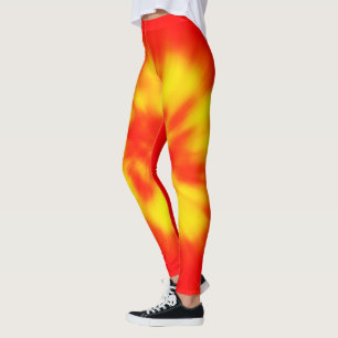 Rote und gelbe Solarfackeln Chic, Vulkanausbruch Leggings
