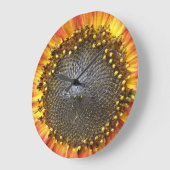 Rote und gelbe Sonnenblume-Wanduhr Große Wanduhr (Winkel)