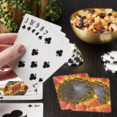 Rote und gelbe Sonnenblumen Spielkarten (In Situ)