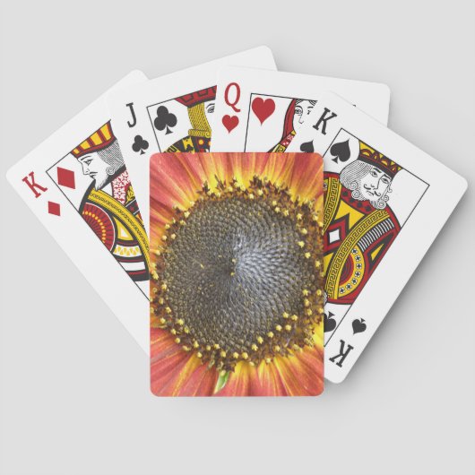 Rote und gelbe Sonnenblumen Spielkarten (Rückseite)