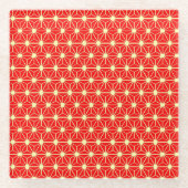 Rote und gelbe Sterne Glasuntersetzer (Vorderseite)