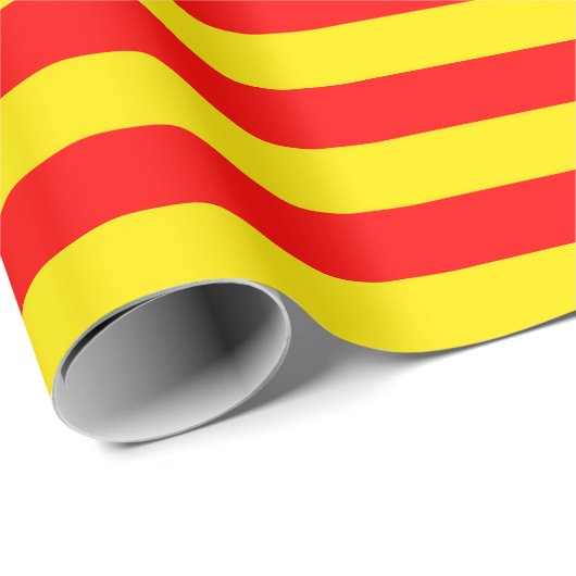 Rote und gelbe Streifen Geschenkpapier (Rolleneckpunkt)