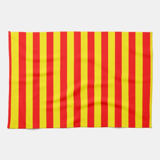 Rote und gelbe Streifen Geschirrtuch (Horizontal)