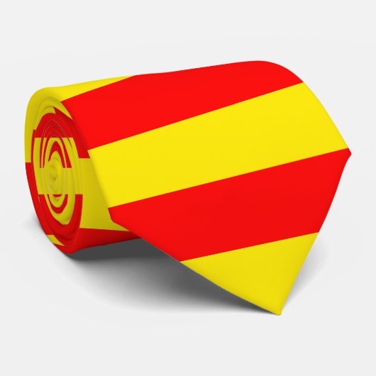 Rote und gelbe Streifen Krawatte (Gerollt)