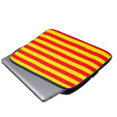 Rote und gelbe Streifen Laptopschutzhülle (Vorne Knopf)