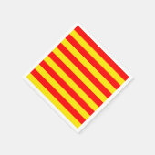 Rote und gelbe Streifen Serviette (Ecke)