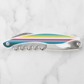 Rote und gelbe Streifen zwischen Blauen Farbtönen Kellnermesser (Rückseite)