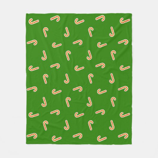 Rote und gelbe Süßigkeiten grün Fleecedecke (Vorderseite)