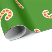 Rote und gelbe Süßigkeiten grün Geschenkpapier (Rolleneckpunkt)