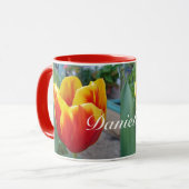 Rote und Gelbe Tulip Blumengarten Frauen Tasse (Vorderseite Links)