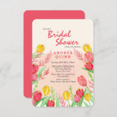 Rote und gelbe Tulips - Einladung (Vorne/Hinten)