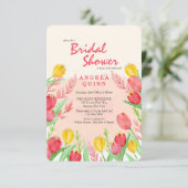 Rote und gelbe Tulips - Einladung (Stehend Vorderseite)