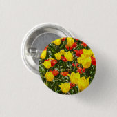 Rote und gelbe Tulissen Button (Vorne & Hinten)