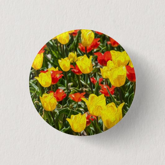 Rote und gelbe Tulissen Button (Vorderseite)