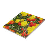 Rote und gelbe Tulissen Fliese (Seite)