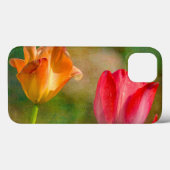 Rote und gelbe Tulpen auf texturiertem Hintergrund Case-Mate iPhone Hülle (Rückseite (Horizontal))