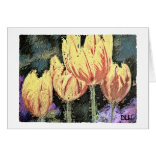 Rote und gelbe Tulpen / Blumen / Wasserfarben-Look