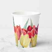 Rote und gelbe Tulpen Brautparty Pappbecher (Rückseite)