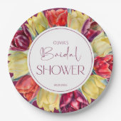 Rote und gelbe Tulpen Brautparty Pappteller (Vorderseite)